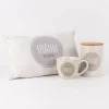 La Vida Porzellan Tasse Die beste Zeit ist jetzt Federn beige weiß 400ml