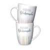 La Vida Porzellan Tasse Herzliche Glückwünsche Kerzen weiß bunt 8x10cm
