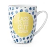 La Vida Porzellan Tasse Punkte Lass es dir gut gehen weiß blau gelb 250ml