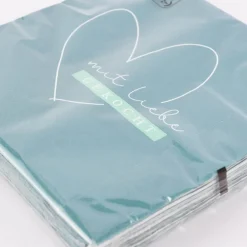 La Vida Serviette Mit Liebe gekocht türkis weiß mint 33x33cm 3lagig 20 Stück