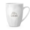 La Vida Tasse Gipfelgrüße Alles Liebe Porzellan weiß beige grau 250ml