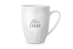 La Vida Tasse Gipfelgrüße Alles Liebe Porzellan weiß beige grau 250ml