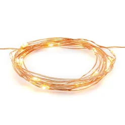 LED Lichterkette mit 20 Mikro LEDs Draht kupferfarbig warmweiß 190cm