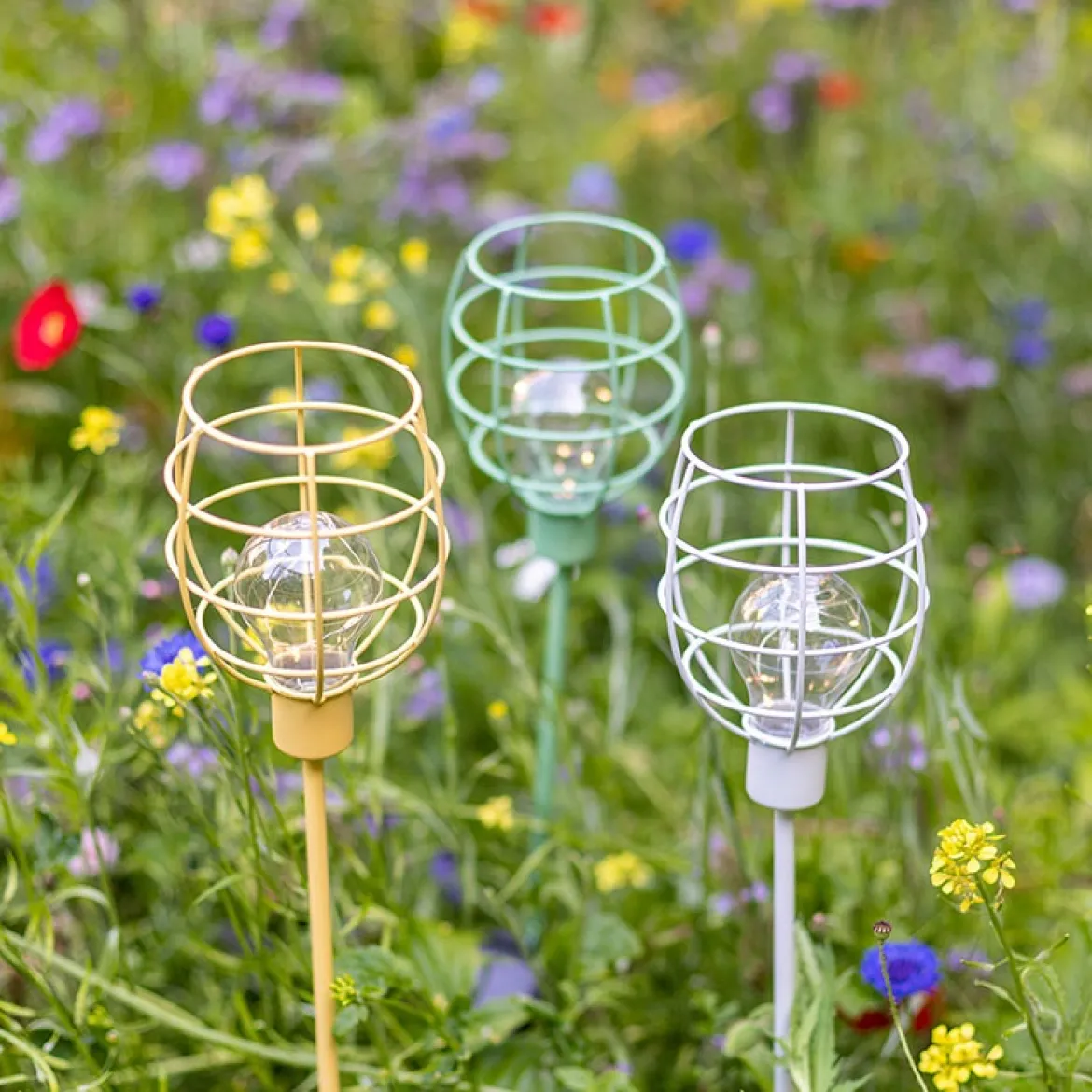 LED-Solarlampe Gartenstecker in Rosa von Countryfield 11,5x11,5x90cm