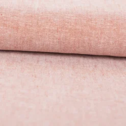 Leinen-Baumwollstoff Chambray uni meliert ziegelrot 1,38m Breite