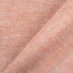 Leinen-Baumwollstoff Chambray uni meliert ziegelrot 1,38m Breite