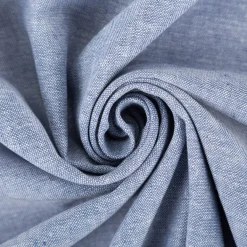 Leinen-Baumwollstoff Chambray uni meliert blau 1,38m Breite