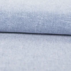 Leinen-Baumwollstoff Chambray uni meliert blau 1,38m Breite
