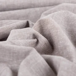 Leinen-Baumwollstoff Chambray uni meliert braun 1,38m Breite