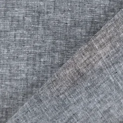 Leinen-Baumwollstoff Chambray uni meliert schwarz 1,38m Breite
