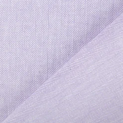 Leinen-Baumwollstoff Chambray Fischgrät meliert flieder 1,38m Breite