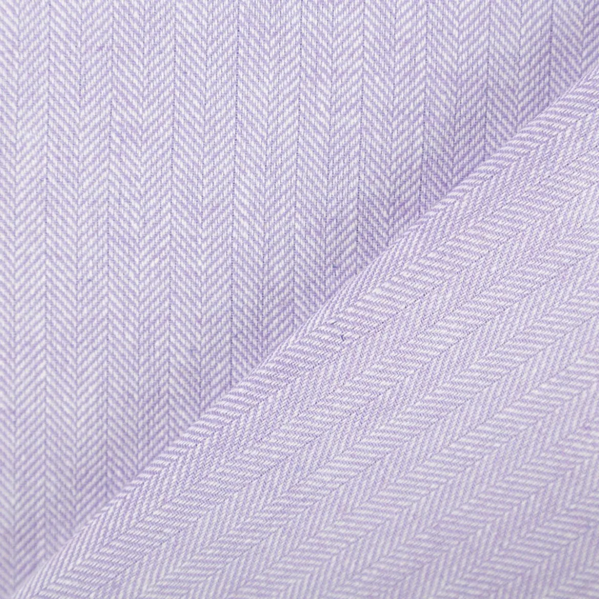 Leinen-Baumwollstoff Chambray Fischgrät meliert flieder 1,38m Breite