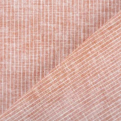 Leinen-Baumwollstoff Chambray Nadelstreifen meliert ziegelrot 1,38m Breite