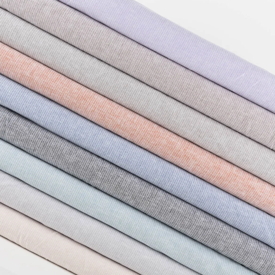 Leinen-Baumwollstoff Chambray Nadelstreifen meliert mint 1,38m Breite
