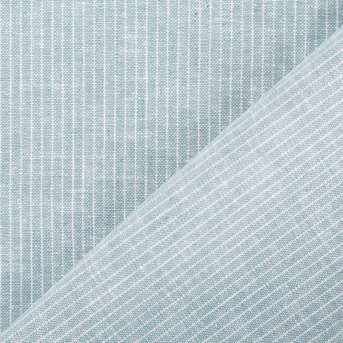 Leinen-Baumwollstoff Chambray Nadelstreifen meliert mint 1,38m Breite