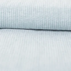 Leinen-Baumwollstoff Chambray Nadelstreifen meliert mint 1,38m Breite
