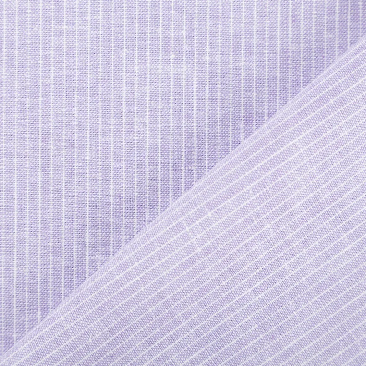 Leinen-Baumwollstoff Chambray Nadelstreifen meliert flieder 1,38m Breite