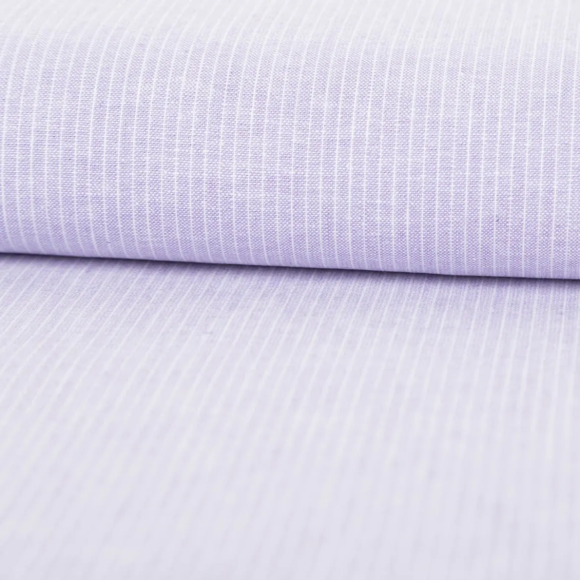Leinen-Baumwollstoff Chambray Nadelstreifen meliert flieder 1,38m Breite