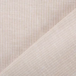 Leinen-Baumwollstoff Chambray Nadelstreifen meliert helles Beige 1,38m Breite