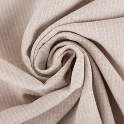 Leinen-Baumwollstoff Chambray Nadelstreifen meliert helles Beige 1,38m Breite