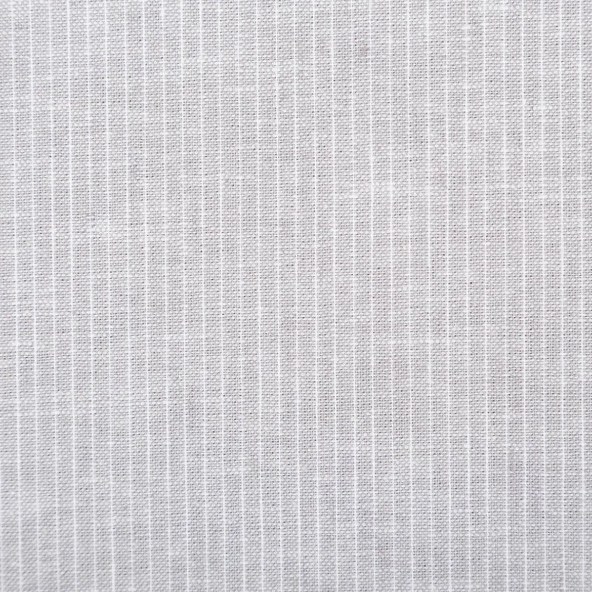 Leinen-Baumwollstoff Chambray Nadelstreifen meliert hellgrau 1,38m Breite