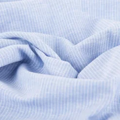 Leinen-Baumwollstoff Chambray Nadelstreifen meliert hellblau 1,38m Breite
