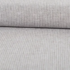 Leinen-Baumwollstoff Chambray Nadelstreifen meliert khaki-grün 1,38m Breite