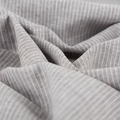 Leinen-Baumwollstoff Chambray Nadelstreifen meliert khaki-grün 1,38m Breite