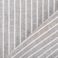 Leinen-Baumwollstoff Chambray Streifen meliert khaki-grün 1,38m Breite
