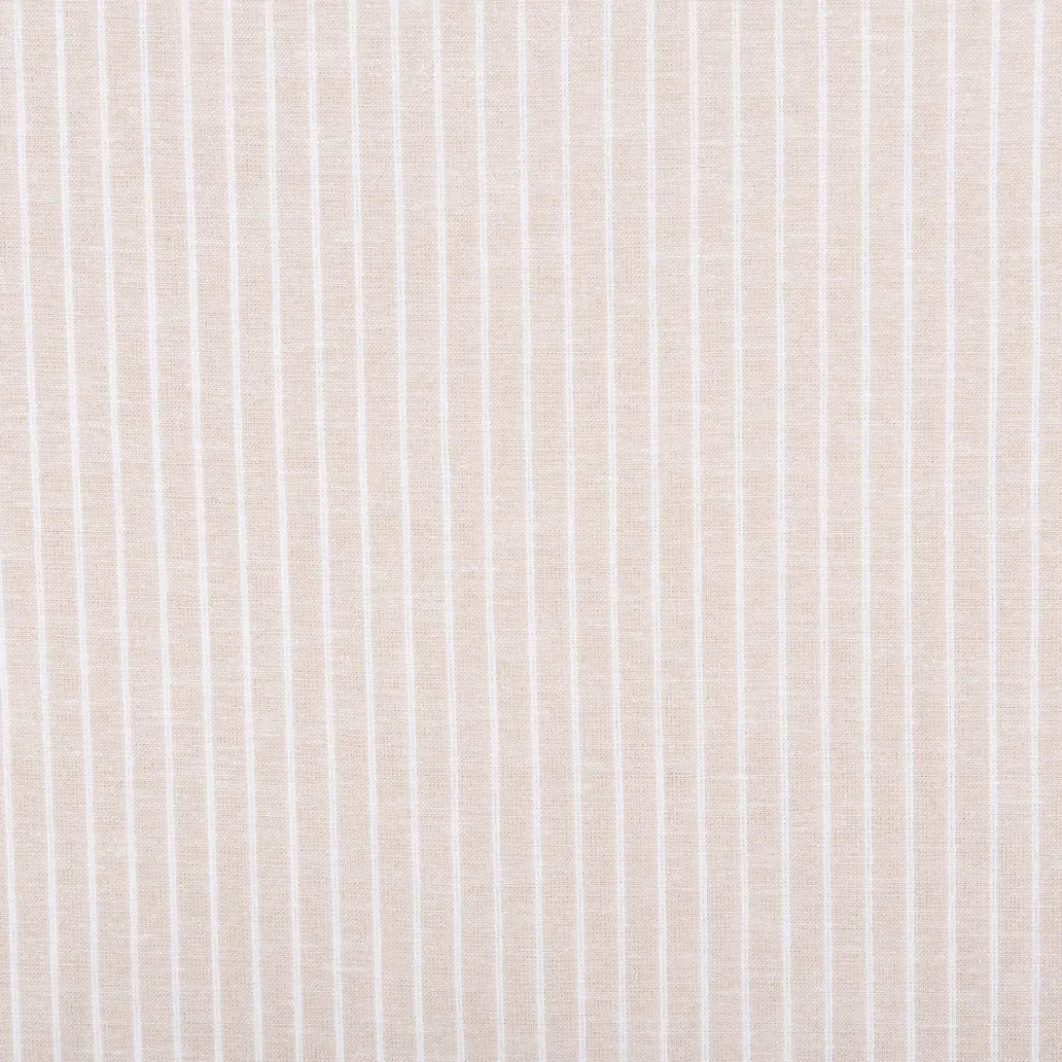 Leinen-Baumwollstoff Chambray Streifen meliert helles Beige 1,38m Breite