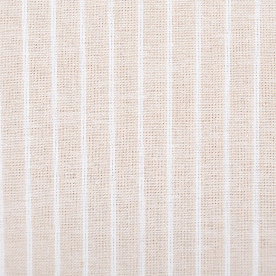 Leinen-Baumwollstoff Chambray Streifen meliert helles Beige 1,38m Breite