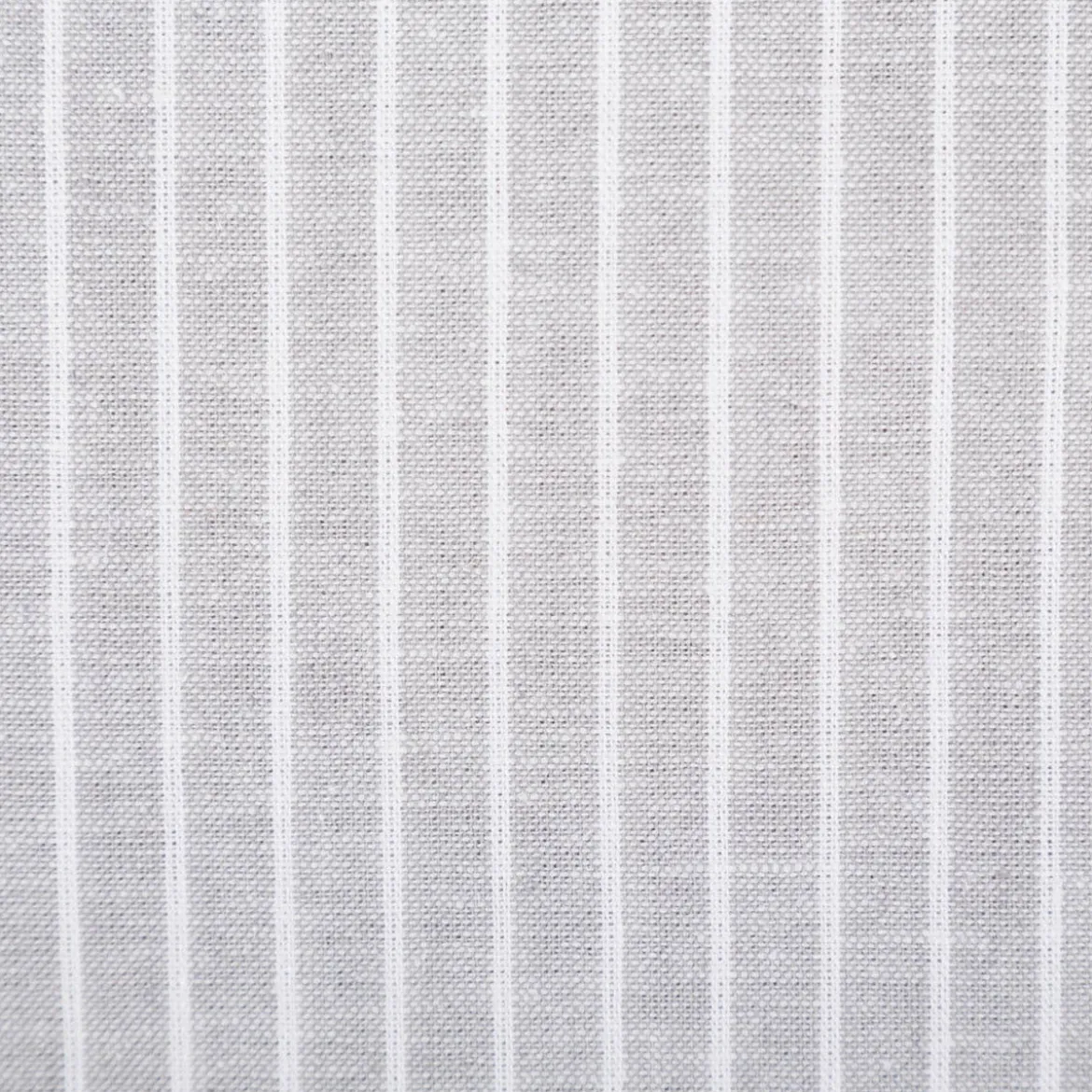 Leinen-Baumwollstoff Chambray Streifen meliert hellgrau 1,38m Breite