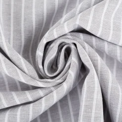 Leinen-Baumwollstoff Chambray Streifen meliert hellgrau 1,38m Breite