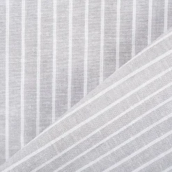 Leinen-Baumwollstoff Chambray Streifen meliert hellgrau 1,38m Breite