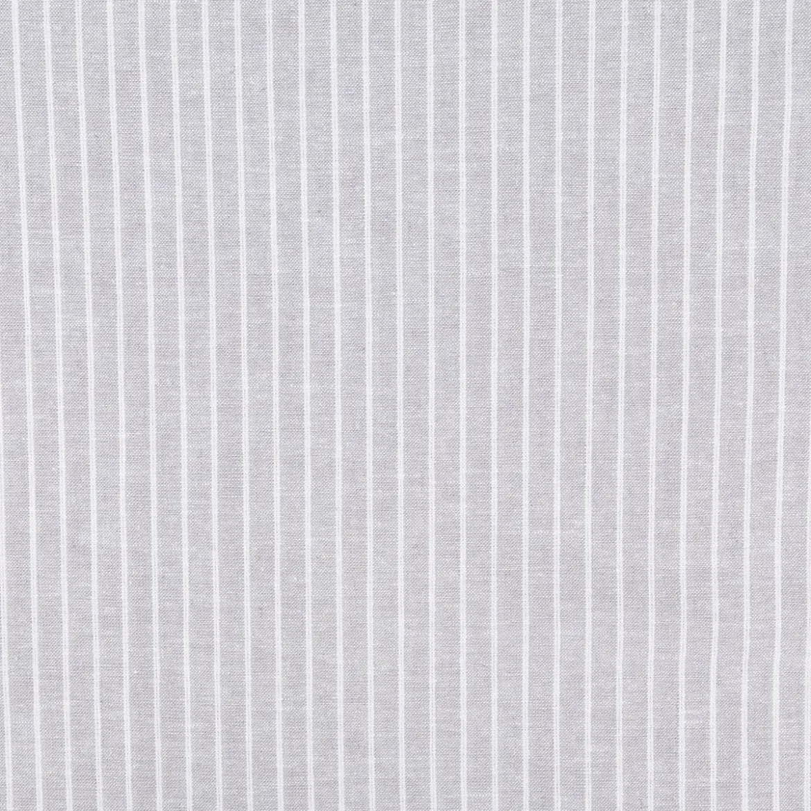 Leinen-Baumwollstoff Chambray Streifen meliert hellgrau 1,38m Breite