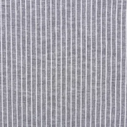 Leinen-Baumwollstoff Chambray Streifen meliert schwarz 1,38m Breite