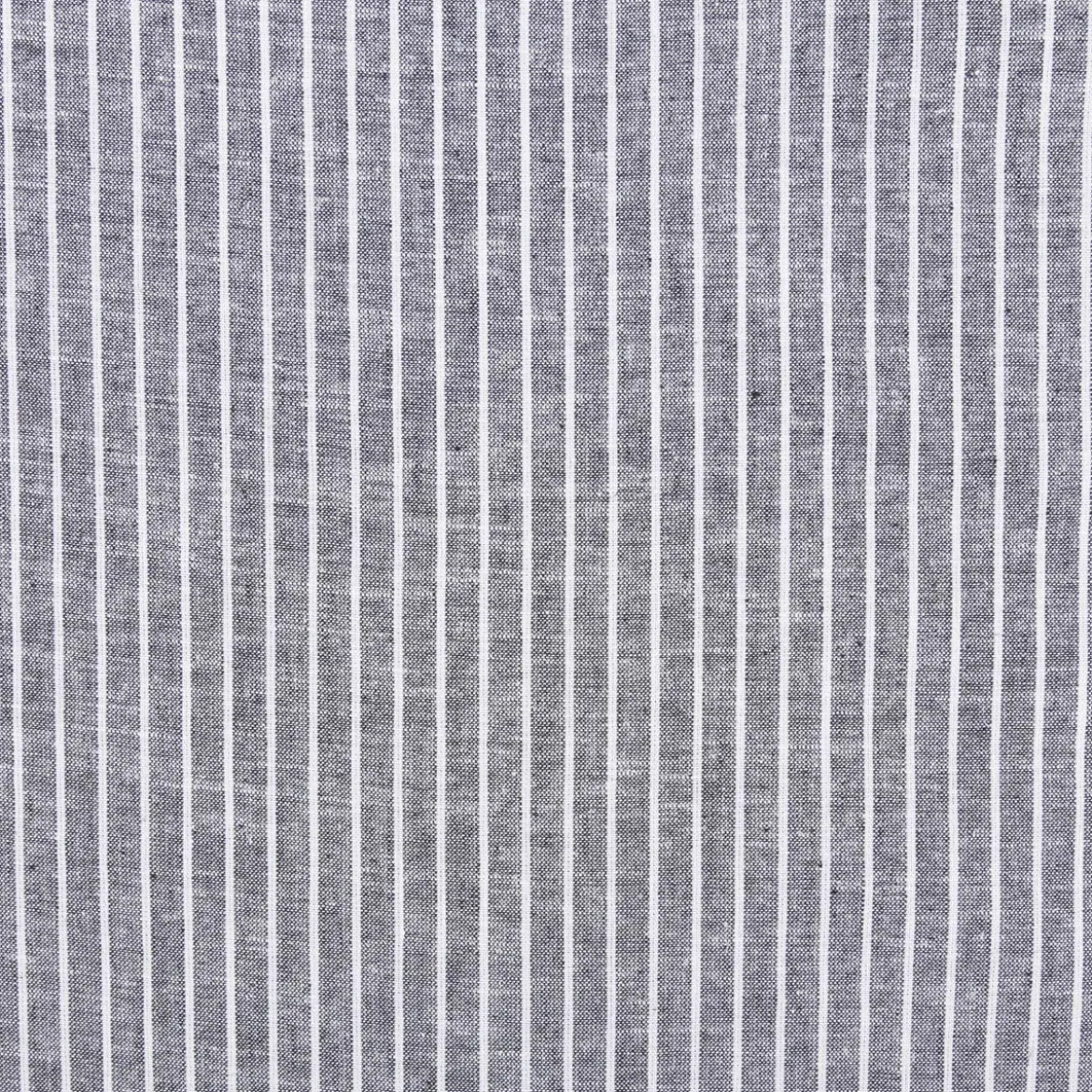 Leinen-Baumwollstoff Chambray Streifen meliert schwarz 1,38m Breite