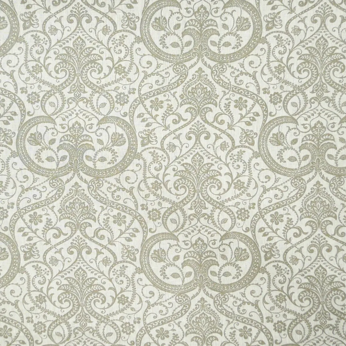 Leinen Dekostoff Meterware CELIE TOILE Ornament creme taupe