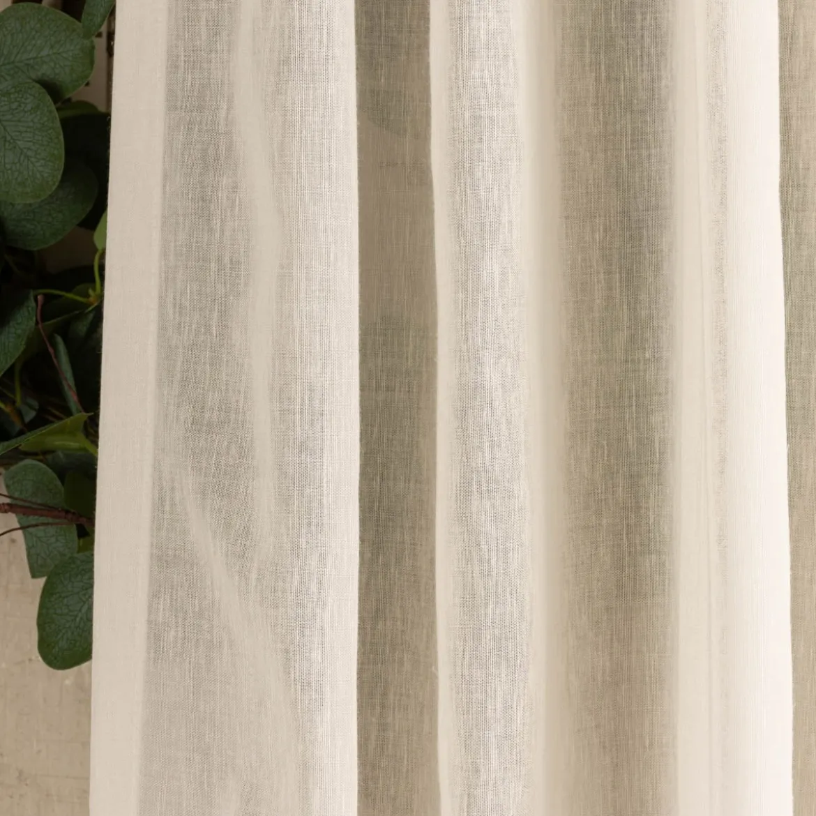 Leinengardine Gardinenstores EASY LINEN ecru 280cm breit und 280cm hoch oder Wunschhöhe von SCHÖNER LEBEN.