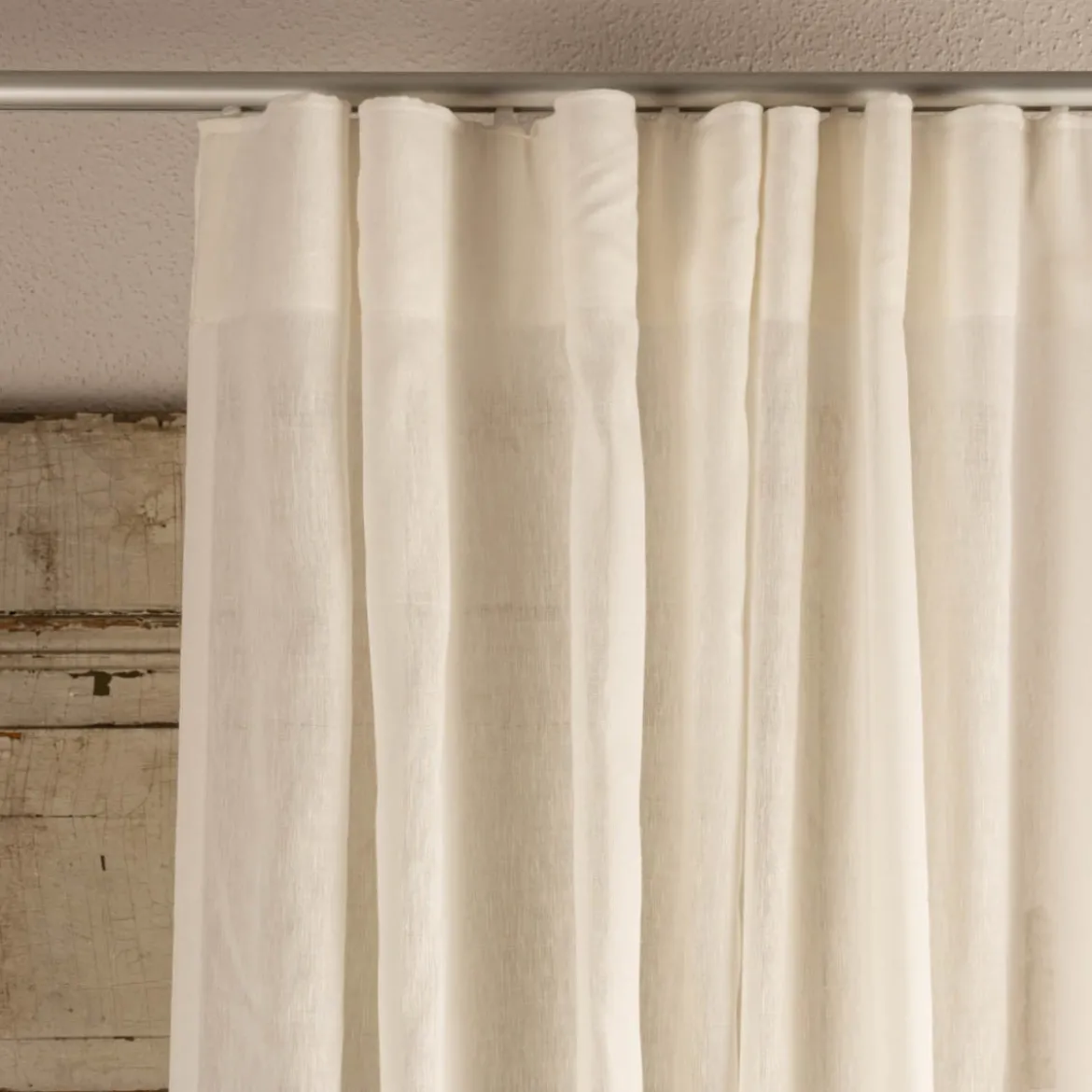 Leinengardine Gardinenstores EASY LINEN ecru 140cm breit und 280cm hoch oder Wunschhöhe von SCHÖNER LEBEN.