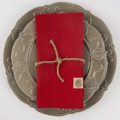 Leinenservietten Stoffservietten Erik 4Stück 44x44cm rot