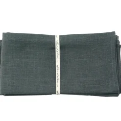 Leinenservietten Stoffservietten "Erik" 4Stück 44x44cm schiefer