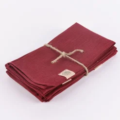 Leinenservietten Stoffservietten Erik 4 Stück 44x44cm wine dunkelrot