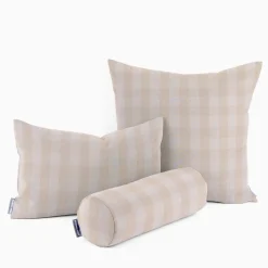 Leinenstoff Dekostoff Webstoff Keswick Natural Würfelkaro 3x3cm natur 140cm Breite