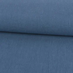 Leinenstoff mit Baumwolle in blau – pflegeleichte stone washed Meterware für Sommermode & Wohntextilien