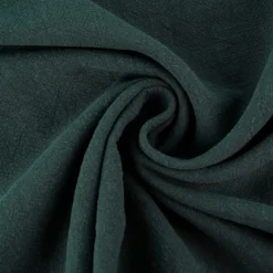 Leinenstoff mit Baumwolle in dunkelgrün – pflegeleichte stone washed Meterware für Sommermode & Wohntextilien