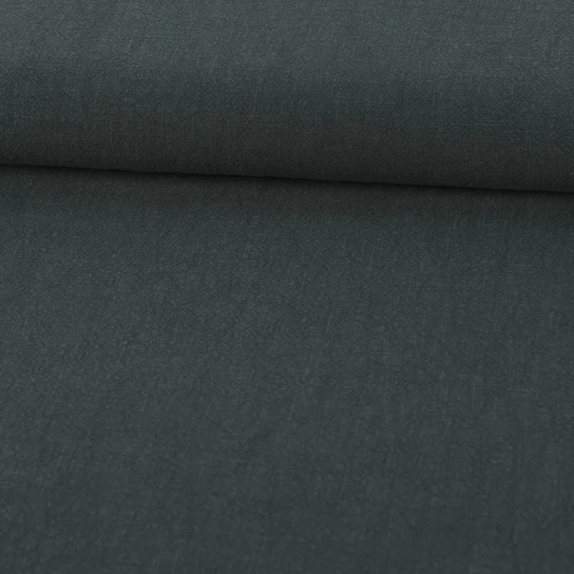 Leinenstoff mit Baumwolle in dunkelgrün – pflegeleichte stone washed Meterware für Sommermode & Wohntextilien