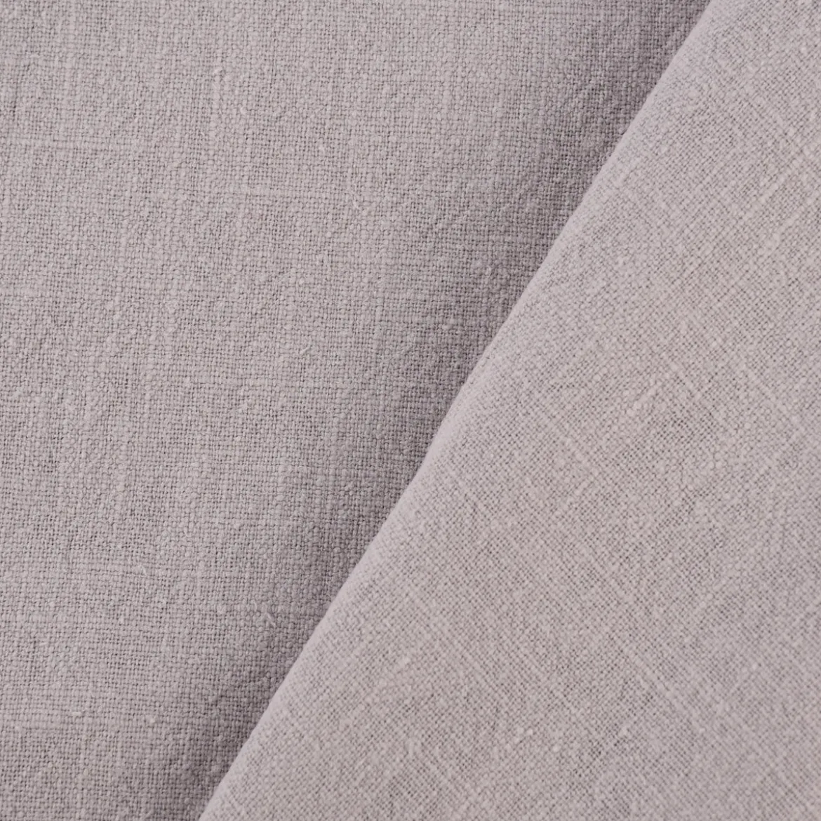 Leinenstoff mit Baumwolle in hellgrau – pflegeleichte stone washed Meterware für Sommermode & Wohntextilien