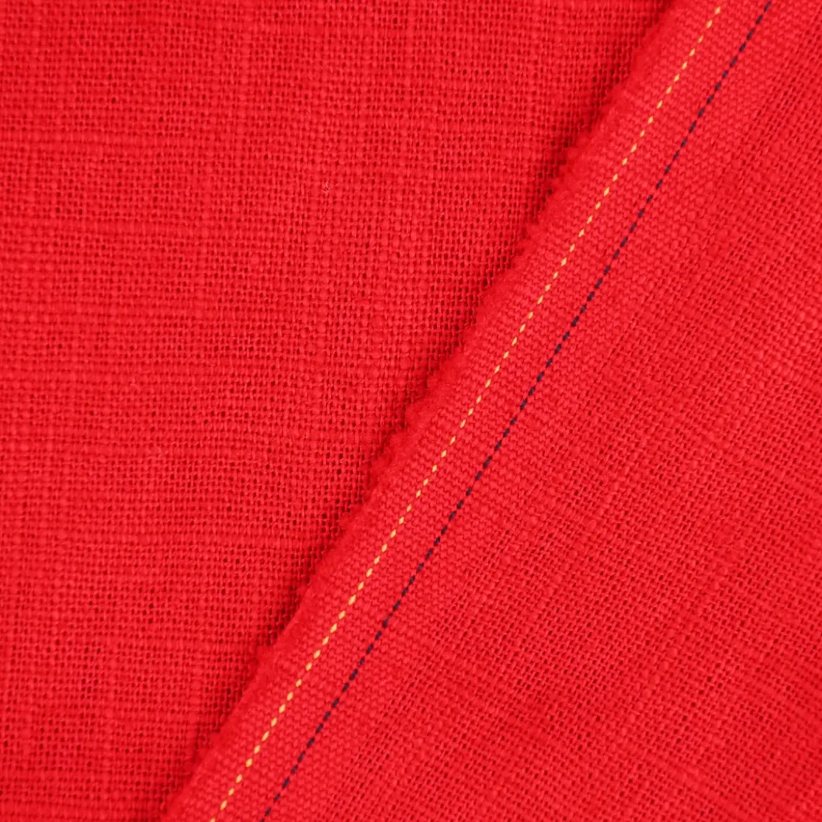 Leinenstoff mit Baumwolle vorgewaschen einfarbig rot 1,40m Breite