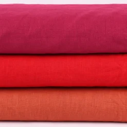 Leinenstoff mit Baumwolle vorgewaschen einfarbig rot 1,40m Breite